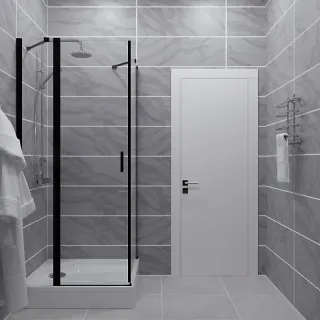 Душевой уголок Triton Йота Щ0000054037 90x90 см профиль чёрный стекло прозрачное